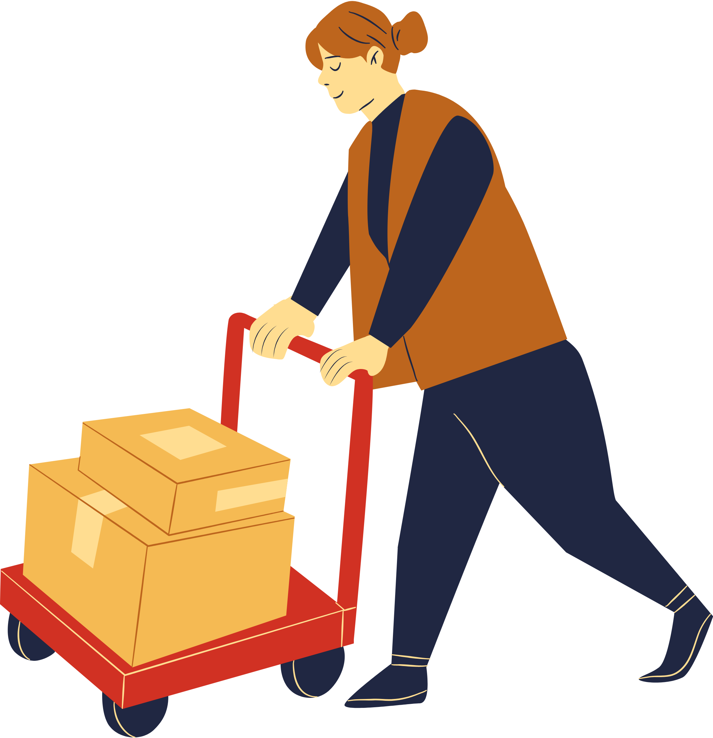 Imagem ilustrativa: entregadora carregando caixas